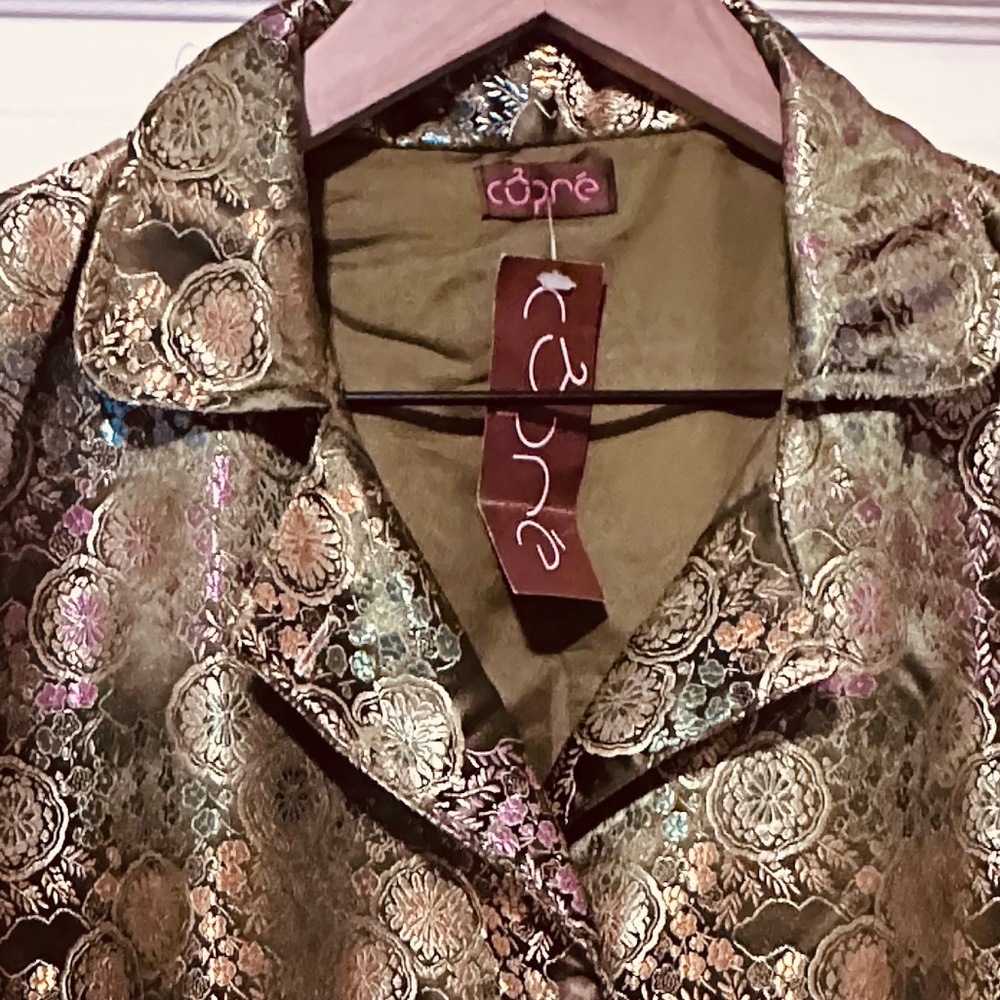 Vintage | Jacket | Vintage Peridot Green Floral Chinese Jacquard Jacket - Picture 11 of 12